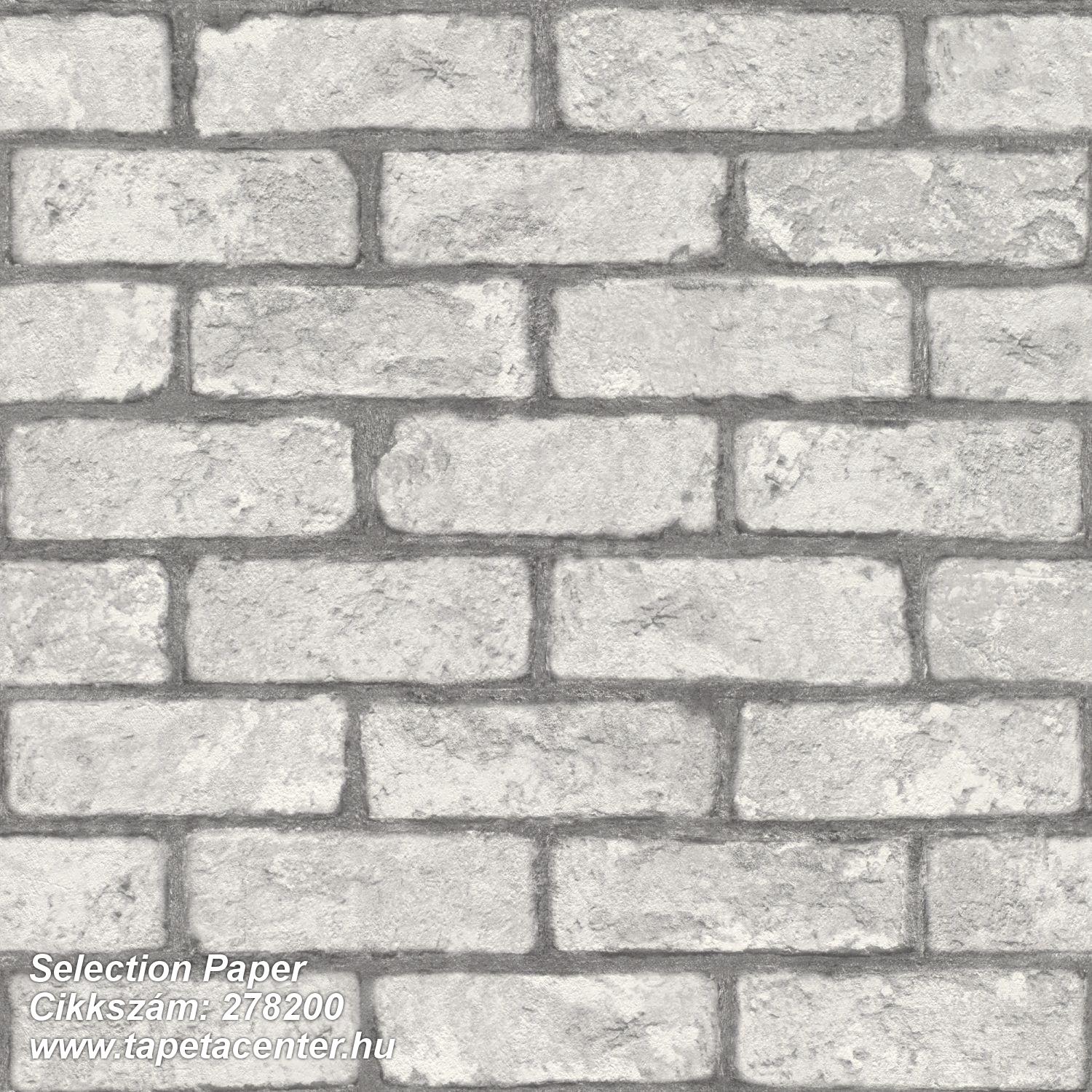 Kőhatású-kőmintás,szürke,papír tapéta 